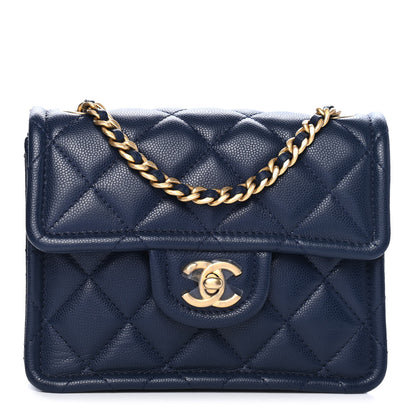 Chanel Caviar Quilted Mini Sweet Classic Flap Navy Blue 1 of 8