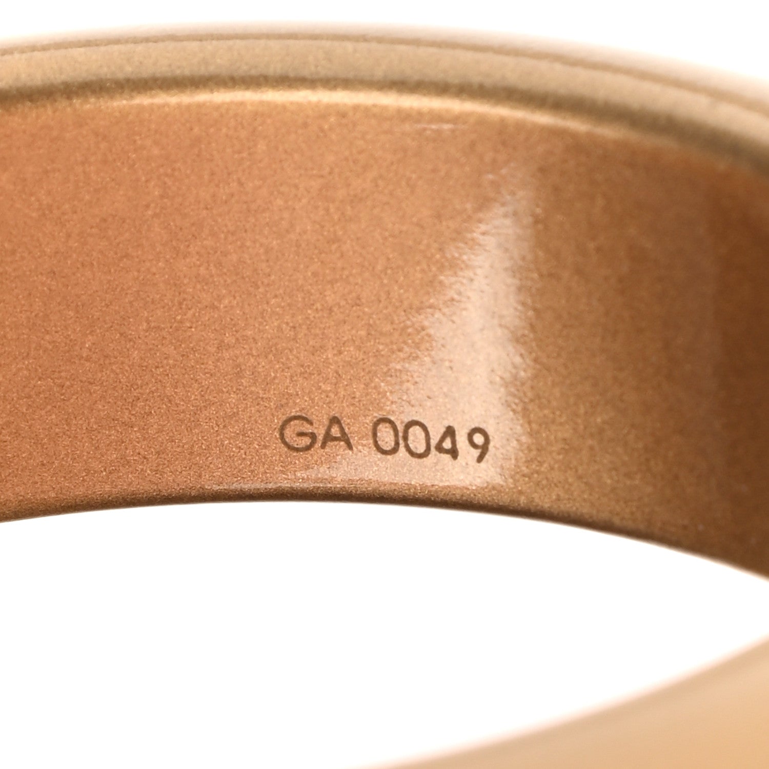 Louis Vuitton Lacquer Wood Leomonogram Wide Bangle Bracelet Gold 5 of 6