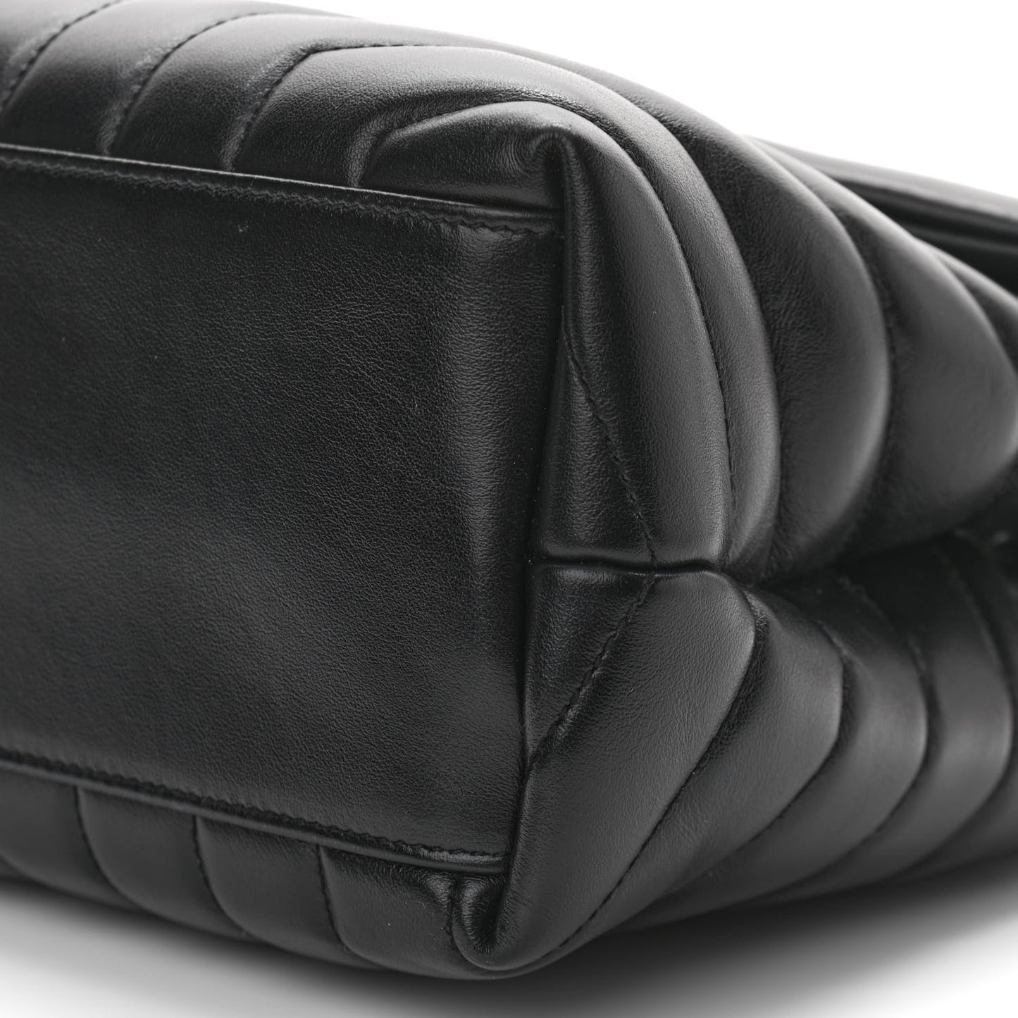 Calfskin Y Quilted Monogram Medium Loulou Chain Satchel Black