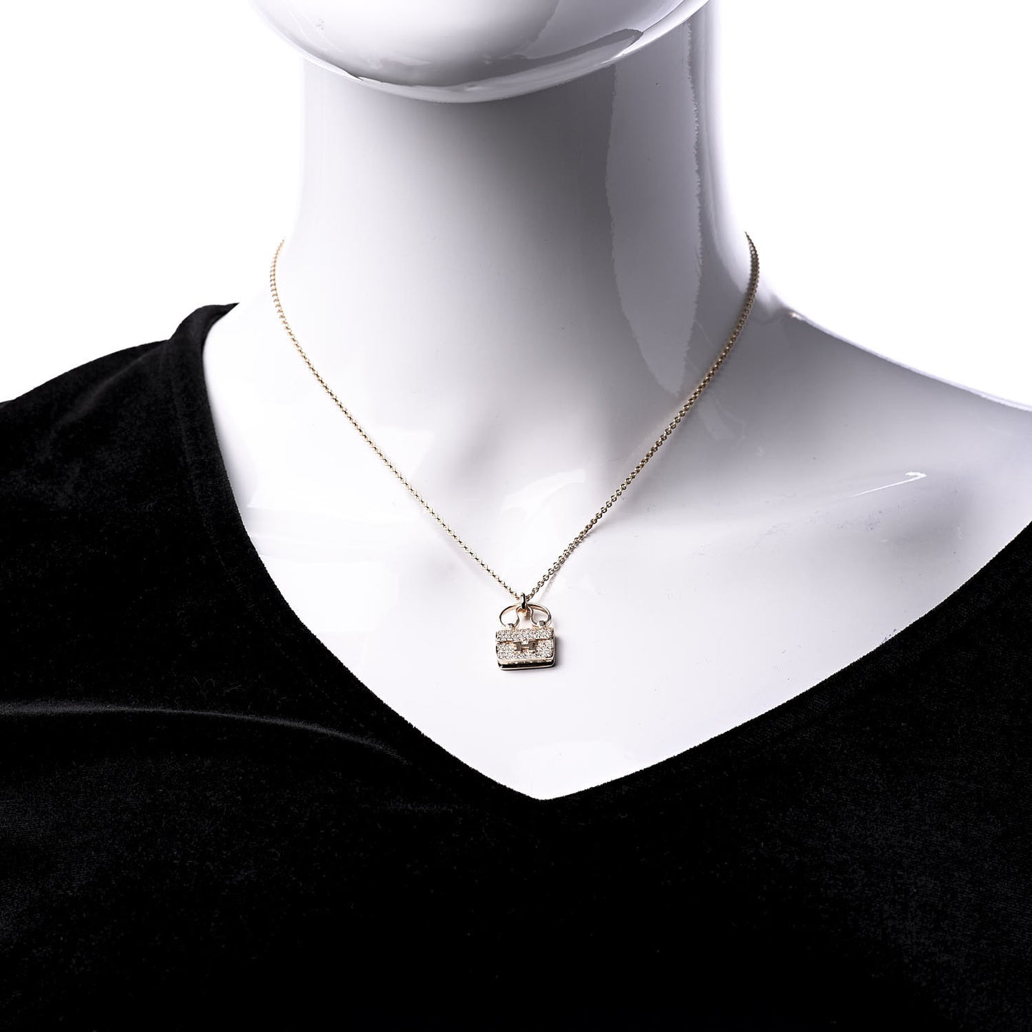 18K Rose Gold Diamond Constance Amulette Pendant Necklace