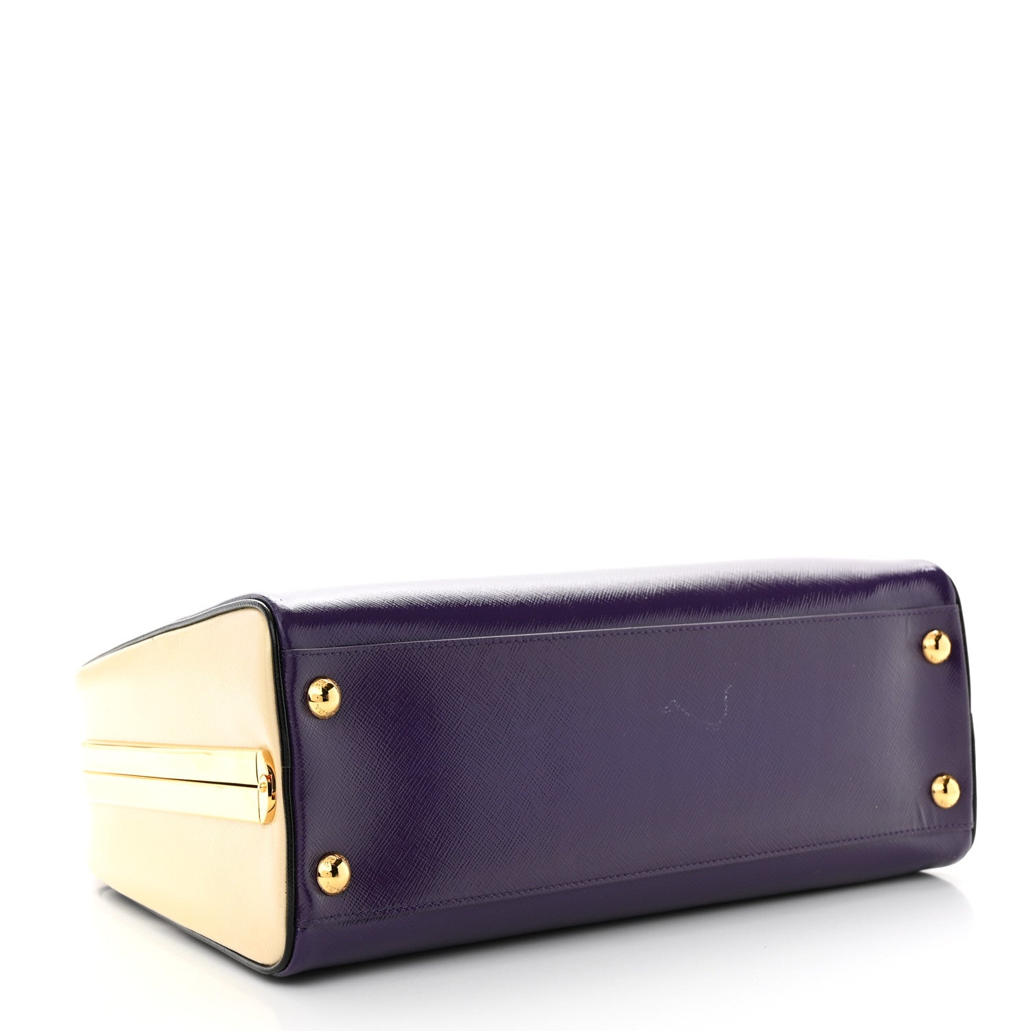 Prada Saffiano Vernice Pyramid Bag Viola Talco 4 of 11
