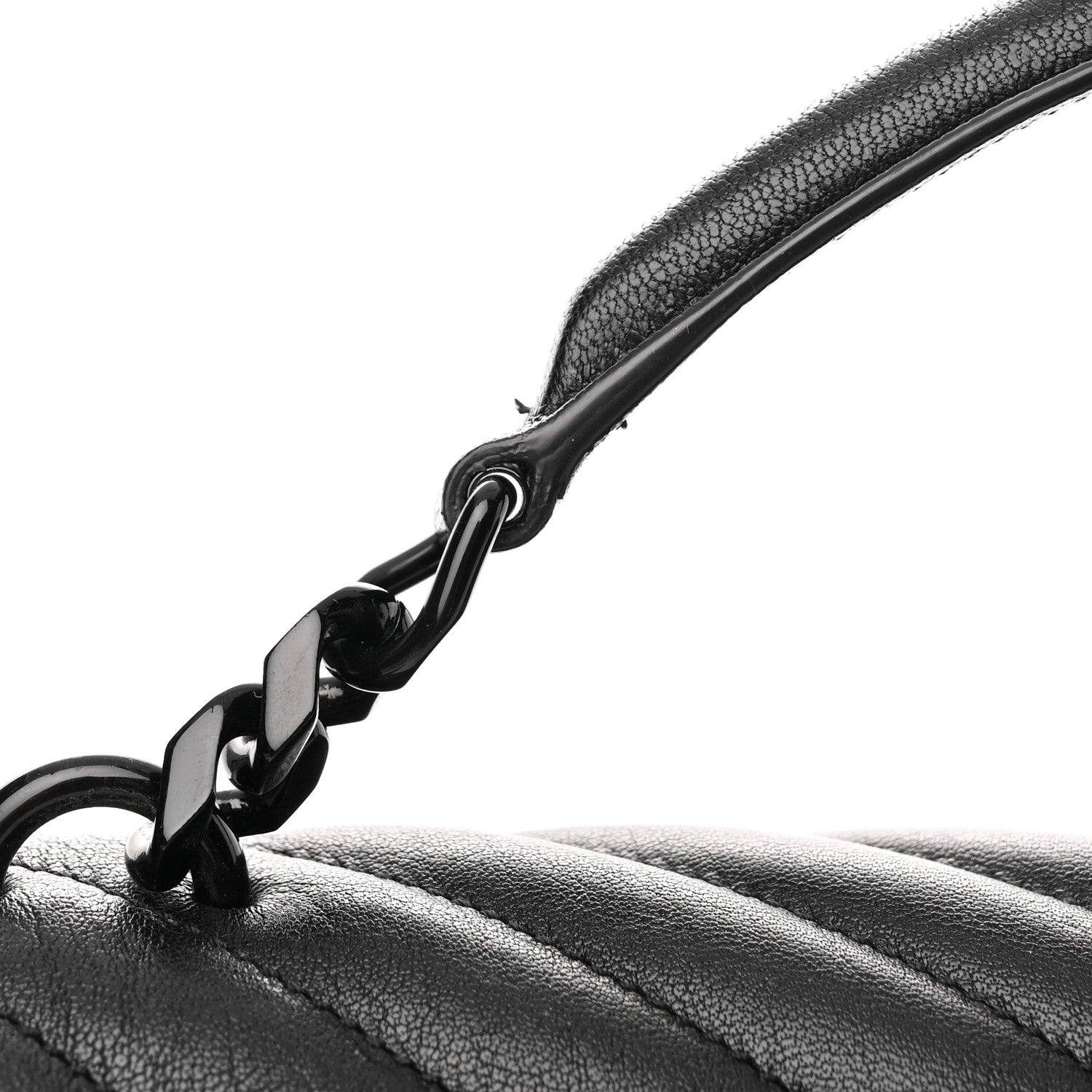 Saint Laurent Sheepskin Matelasse Chevron Monogram Monochrome Large College Satchel Black 12 of 14