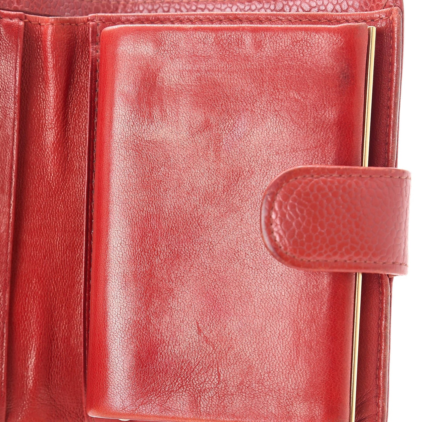 Caviar Timeless CC Compact French Wallet Red