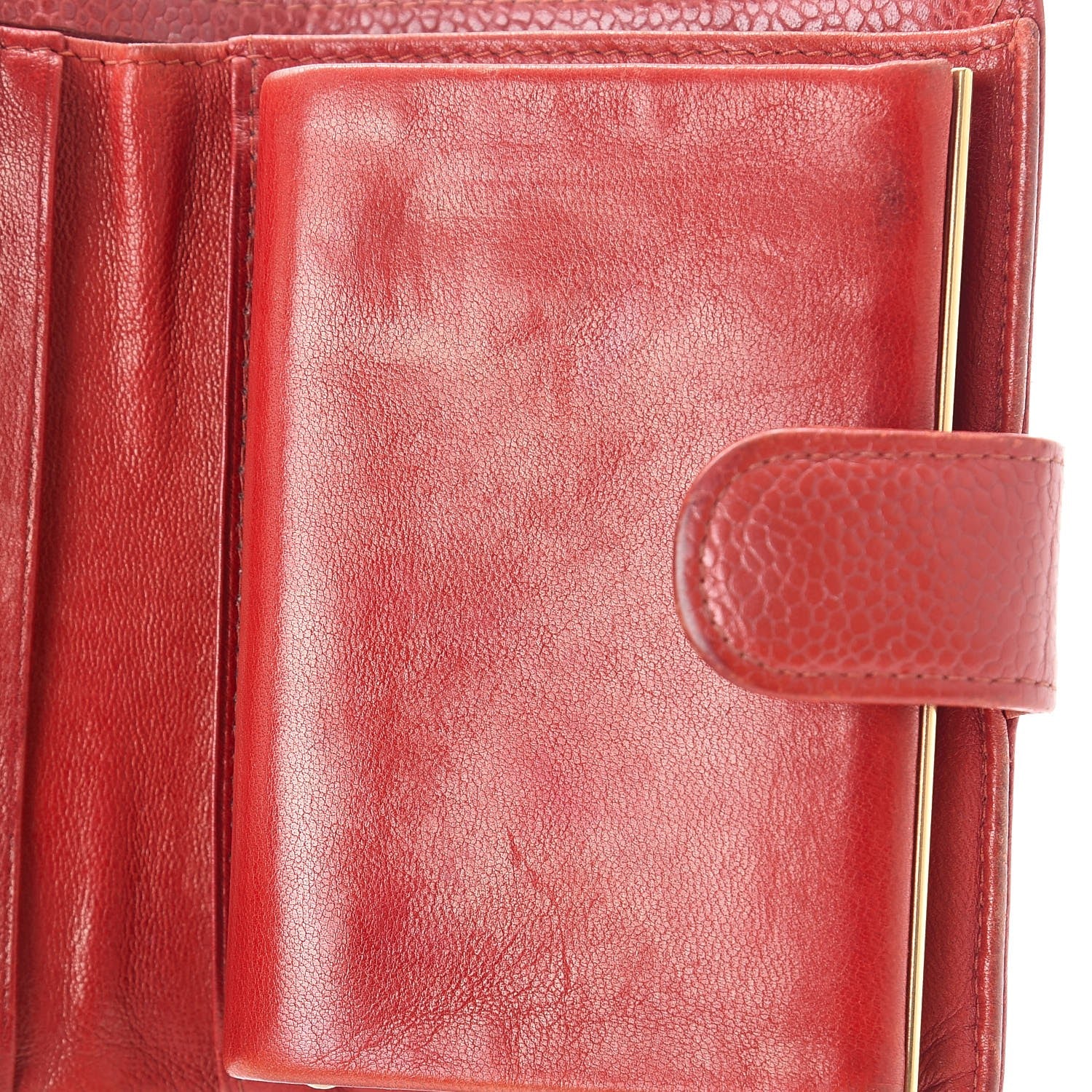 Chanel Caviar Timeless CC Compact French Wallet Red 17 of 20