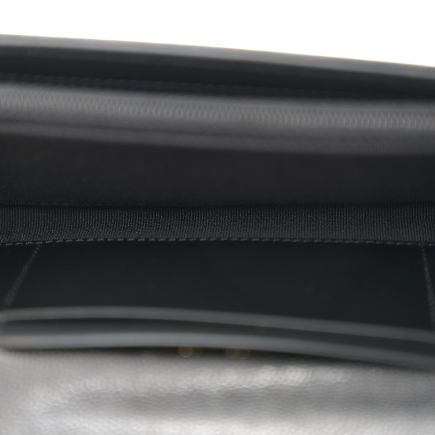 Caviar Quilted Crystal CC Large Gusset Flap Wallet Black