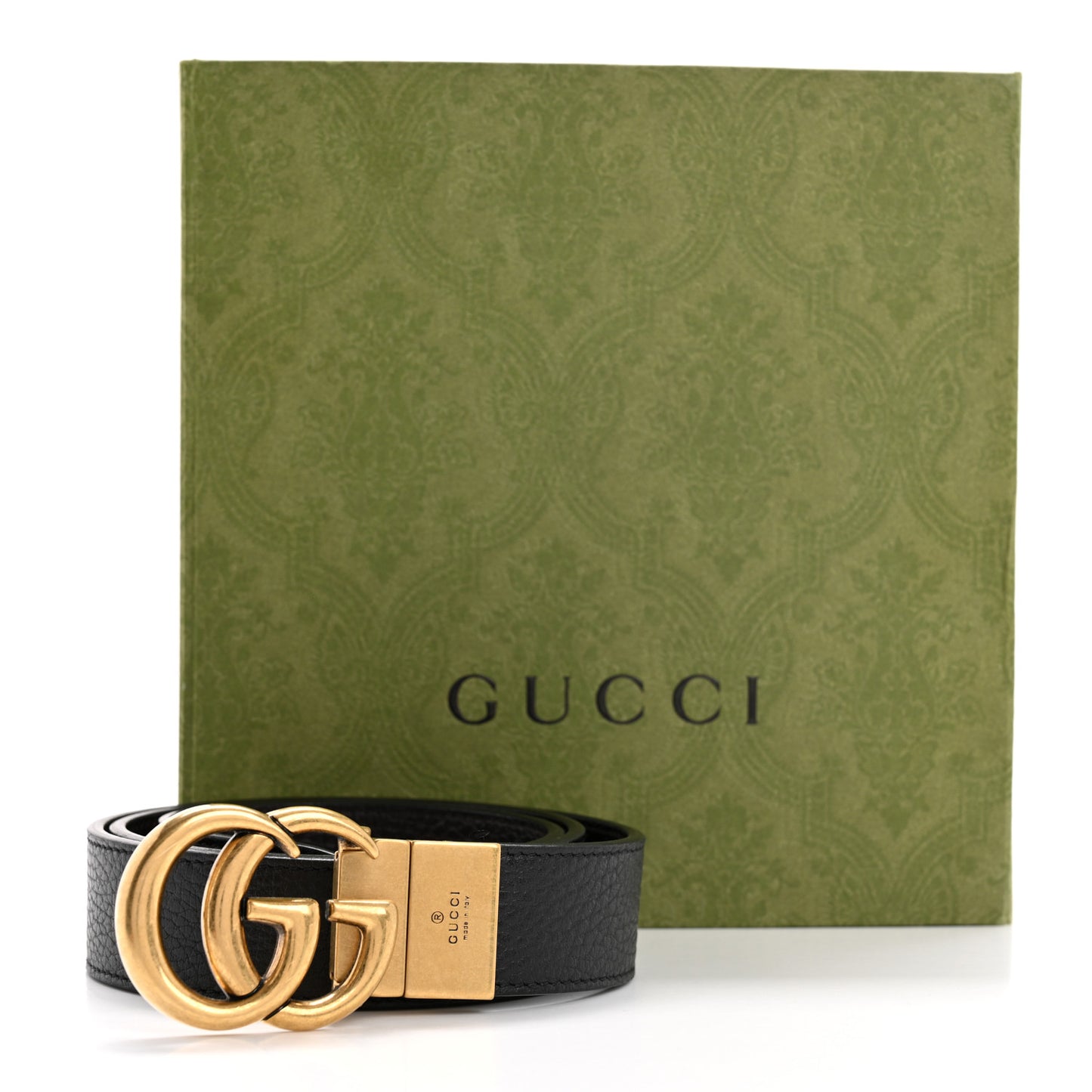 Calfskin Double G Reversible Belt 80 32 Black Cocoa