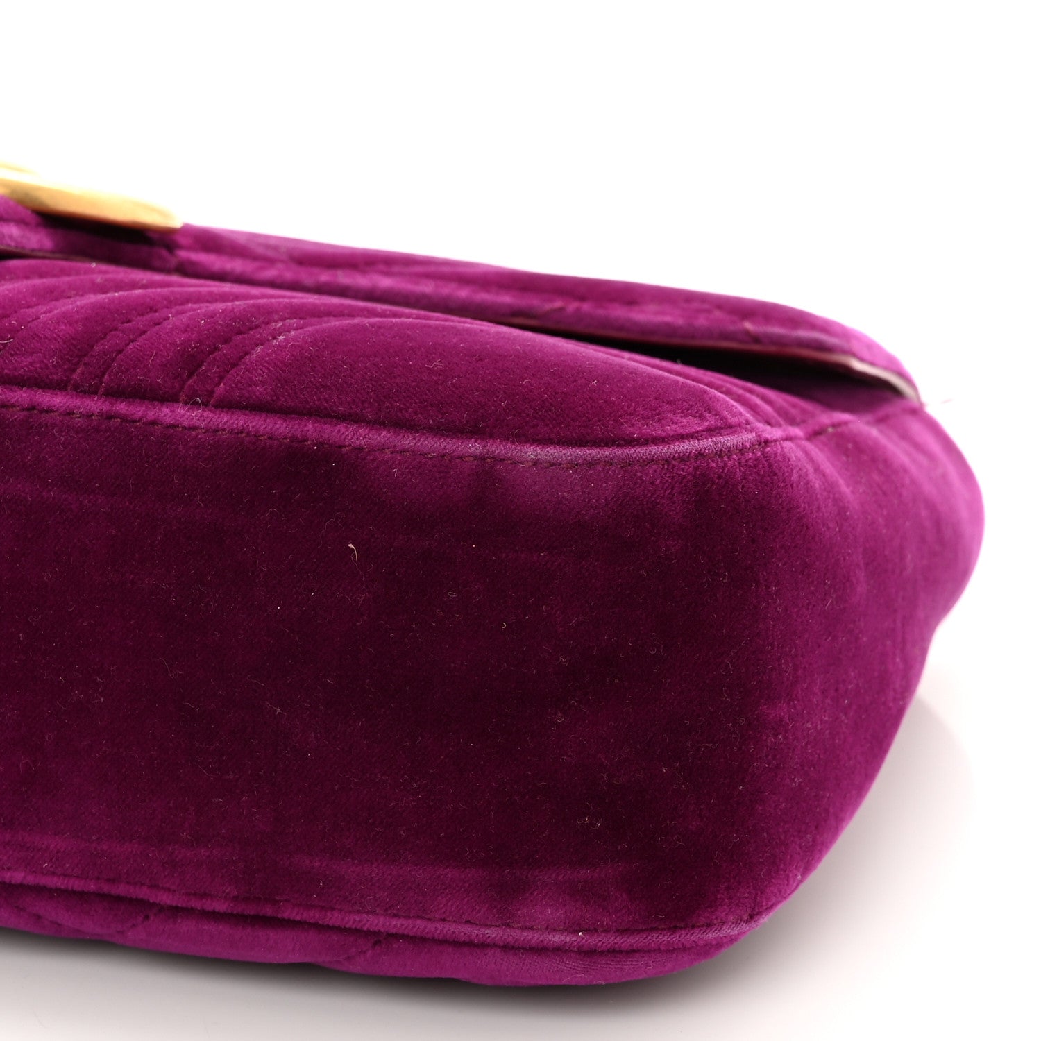 Gucci Velvet Matelasse Medium GG Marmont Shoulder Bag Fuchsia Violet Cyclamen 7 of 11