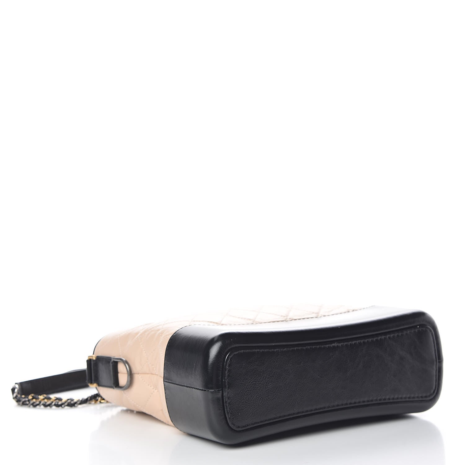 Chanel Aged Calfskin Quilted Medium Gabrielle Hobo Beige Black 4 of 10
