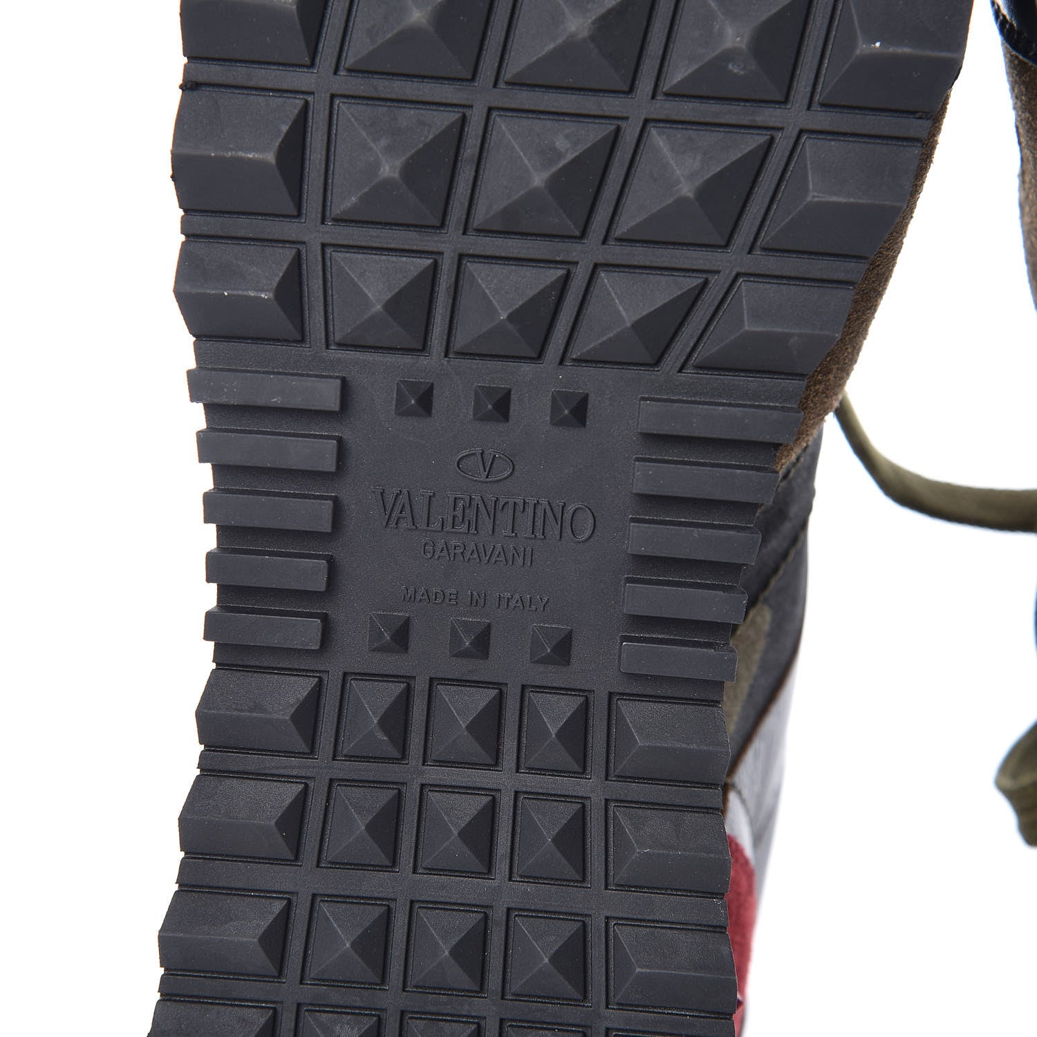 Valentino Garavani Nappa Fabric Suede Camouflage Womens Rockrunner Sneakers 35.5 Army Green Platino 6 of 9
