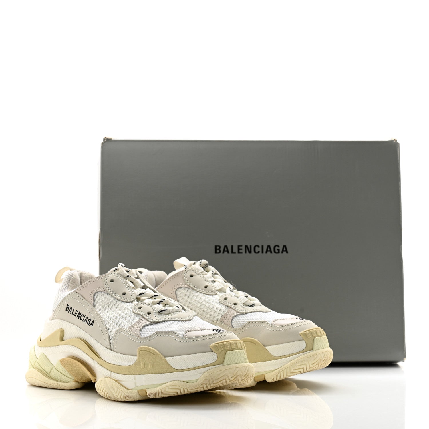 Balenciaga Fabric Mesh Womens Triple S Sneakers 36 White 12 of 12