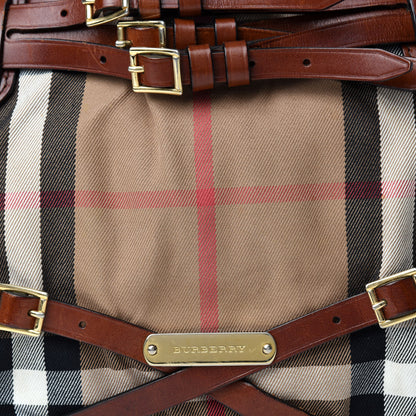 Burberry House Check Bridle Calfskin Medium Lynher Tote Dark Tan 14 of 14