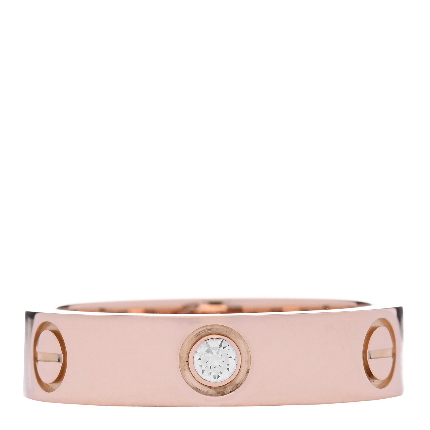 Cartier 18K Pink Gold 3 Diamond 5.5mm LOVE Ring 60 9.25 1 of 4