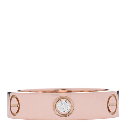 Cartier 18K Pink Gold 3 Diamond 5.5mm LOVE Ring 60 9.25 1 of 4