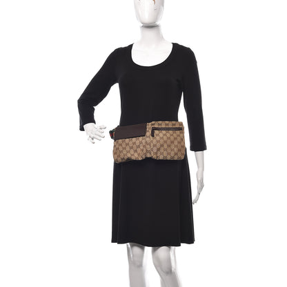 Gucci GG Monogram Double Pocket Belt Bag Dark Brown 2 of 10