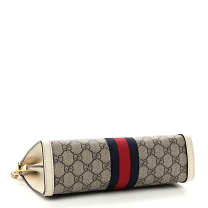 Gucci GG Supreme Monogram Textured Calfskin Web Small Ophidia Chain Shoulder Bag Beige Ebony Mystic White 4 of 11