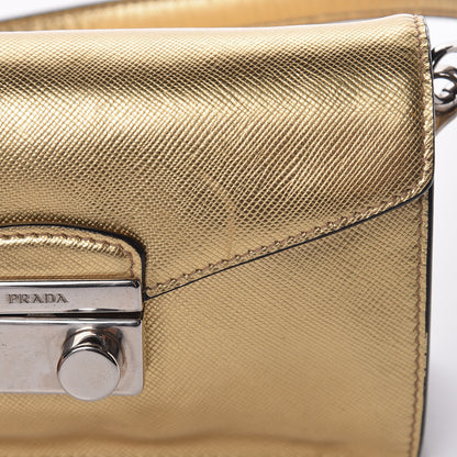 Prada Saffiano Lux Sound Shoulder Bag Platino 8 of 12