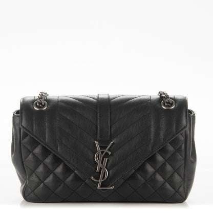 Saint Laurent Sheepskin Tri-Quilt Monogram Medium College Bag Black 1 of 8