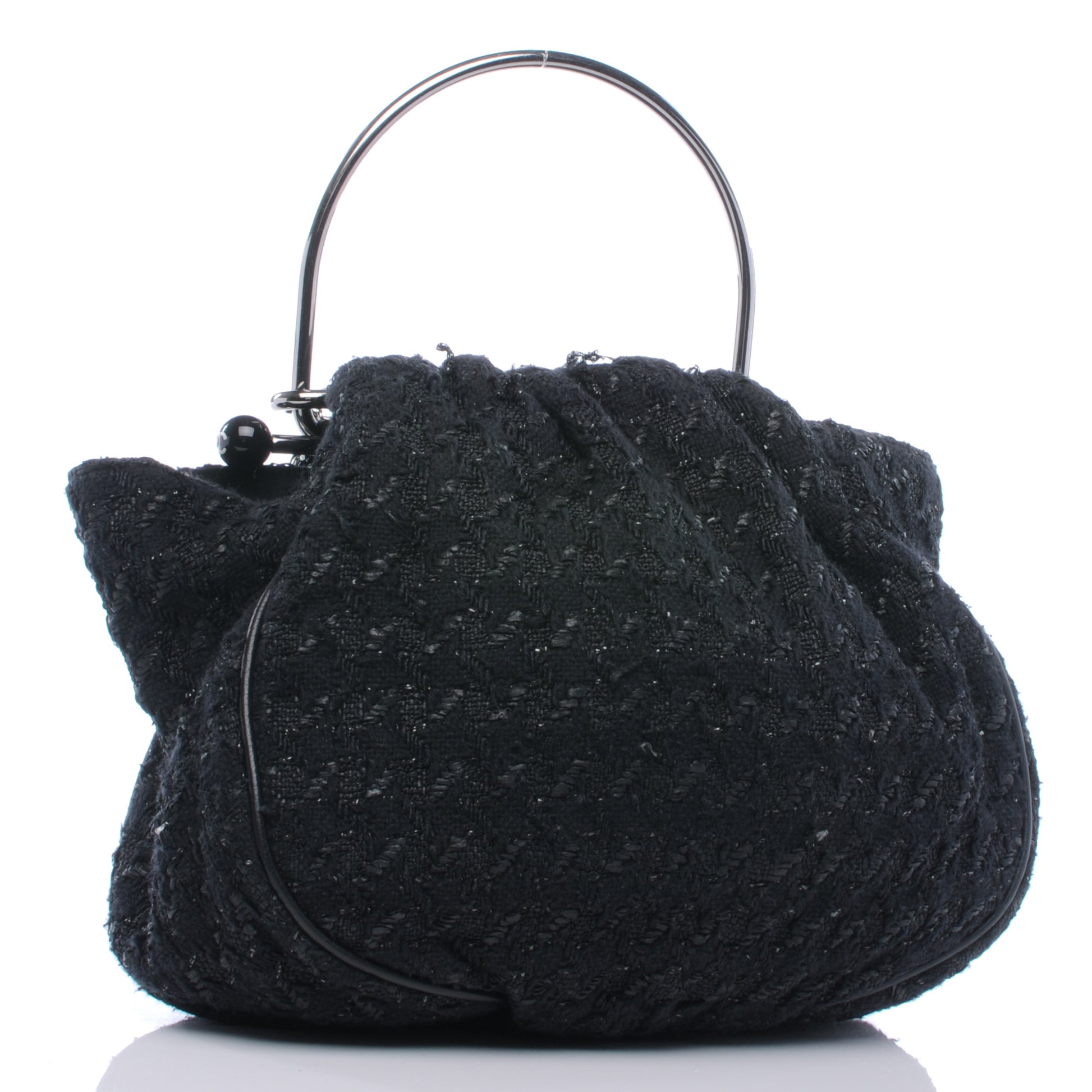 Chanel Tweed Boucle Knitting Bag Black 3 of 7