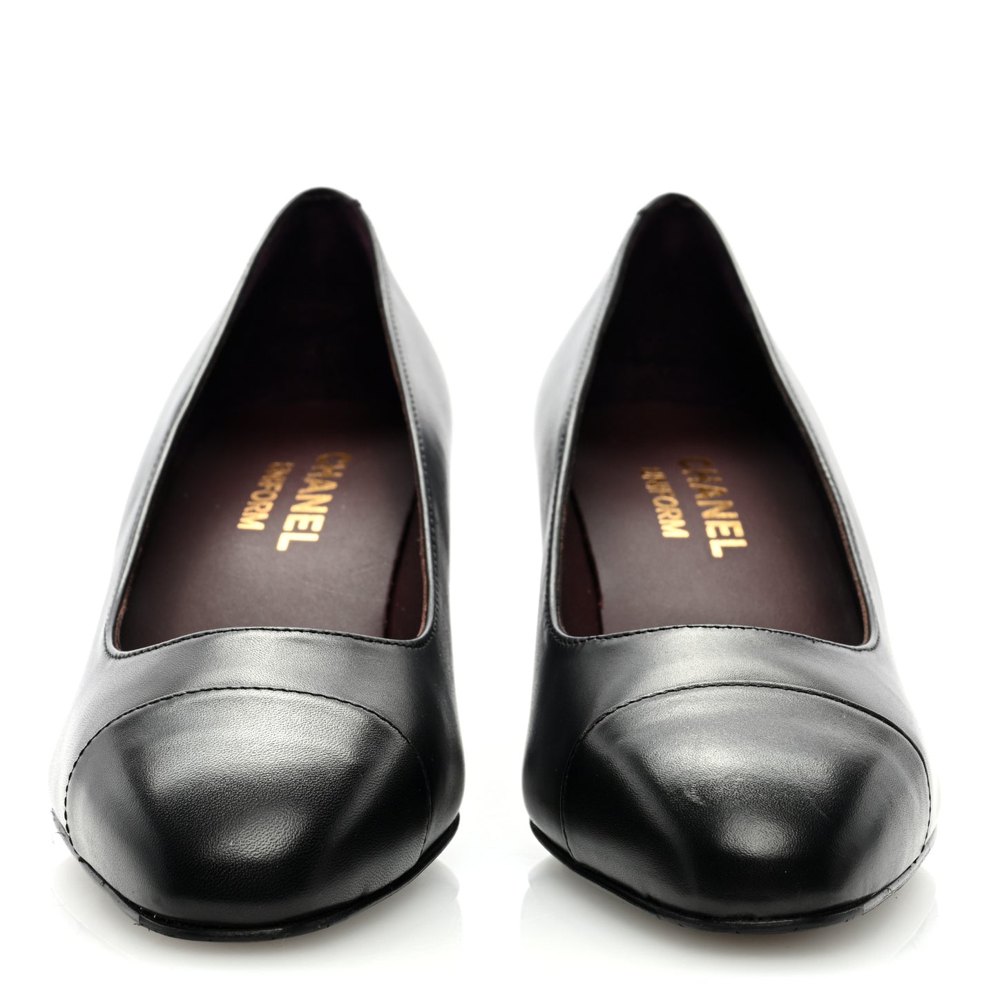 Lambskin Cap Toe CC Pumps 35.5 Black