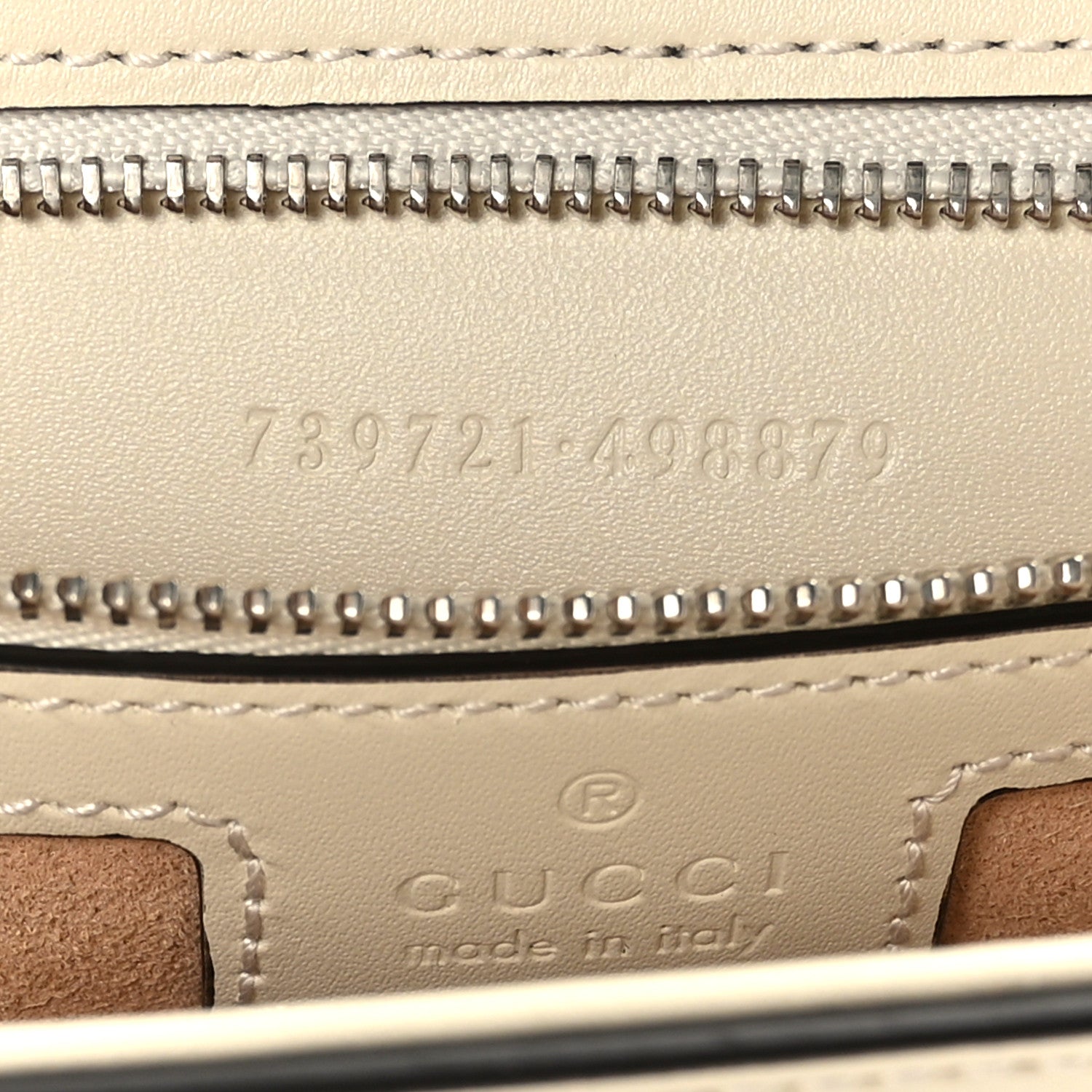 Gucci Senna Calfskin Petite GG Top Handle Shoulder Bag Mystic White 6 of 9