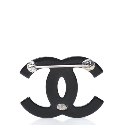 Chanel Resin Abalone CC Brooch Black 3 of 5