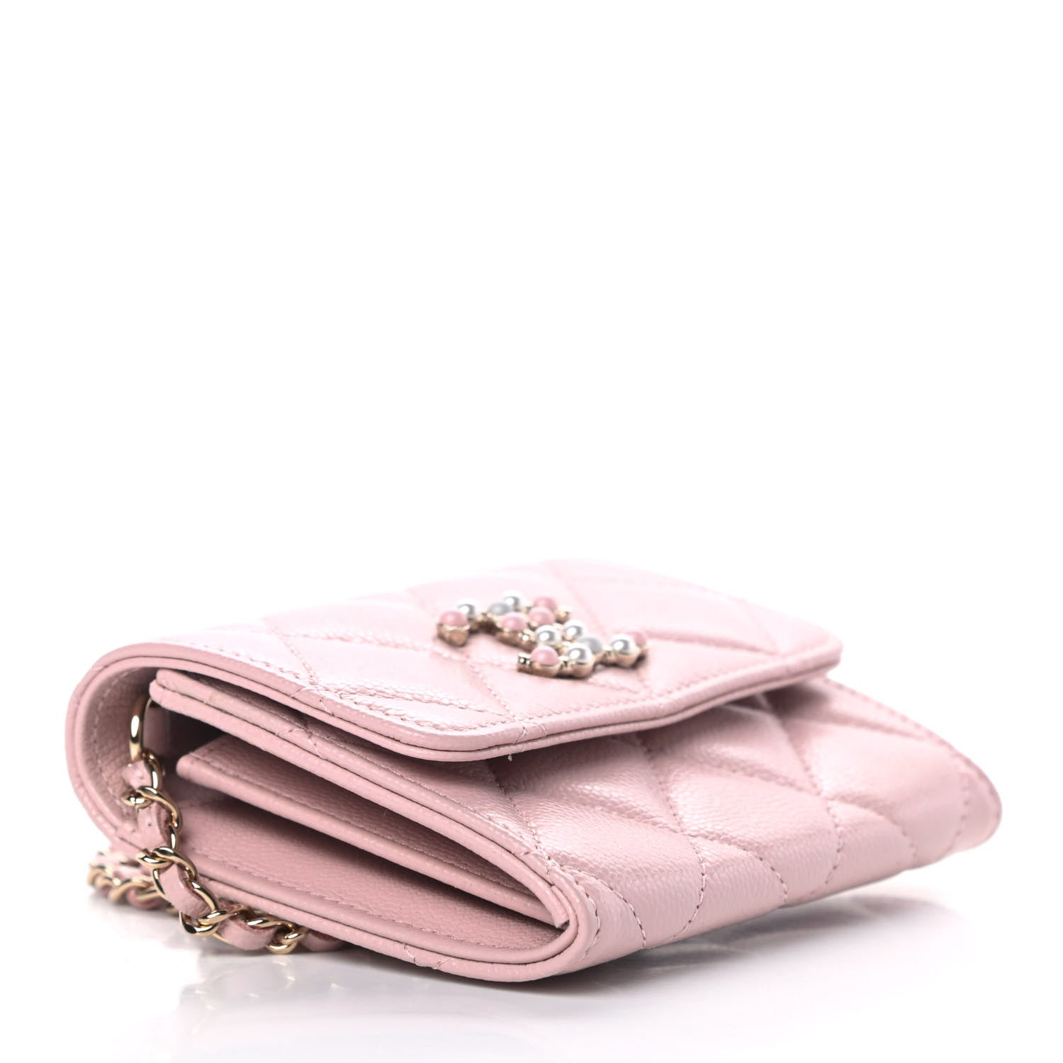 Chanel Caviar Quilted Coco Candy Card Holder On Chain Light Pink 4 of 13