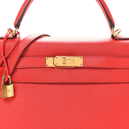 Hermes Epsom Kelly Sellier 32 Rouge Casaque 8 of 11