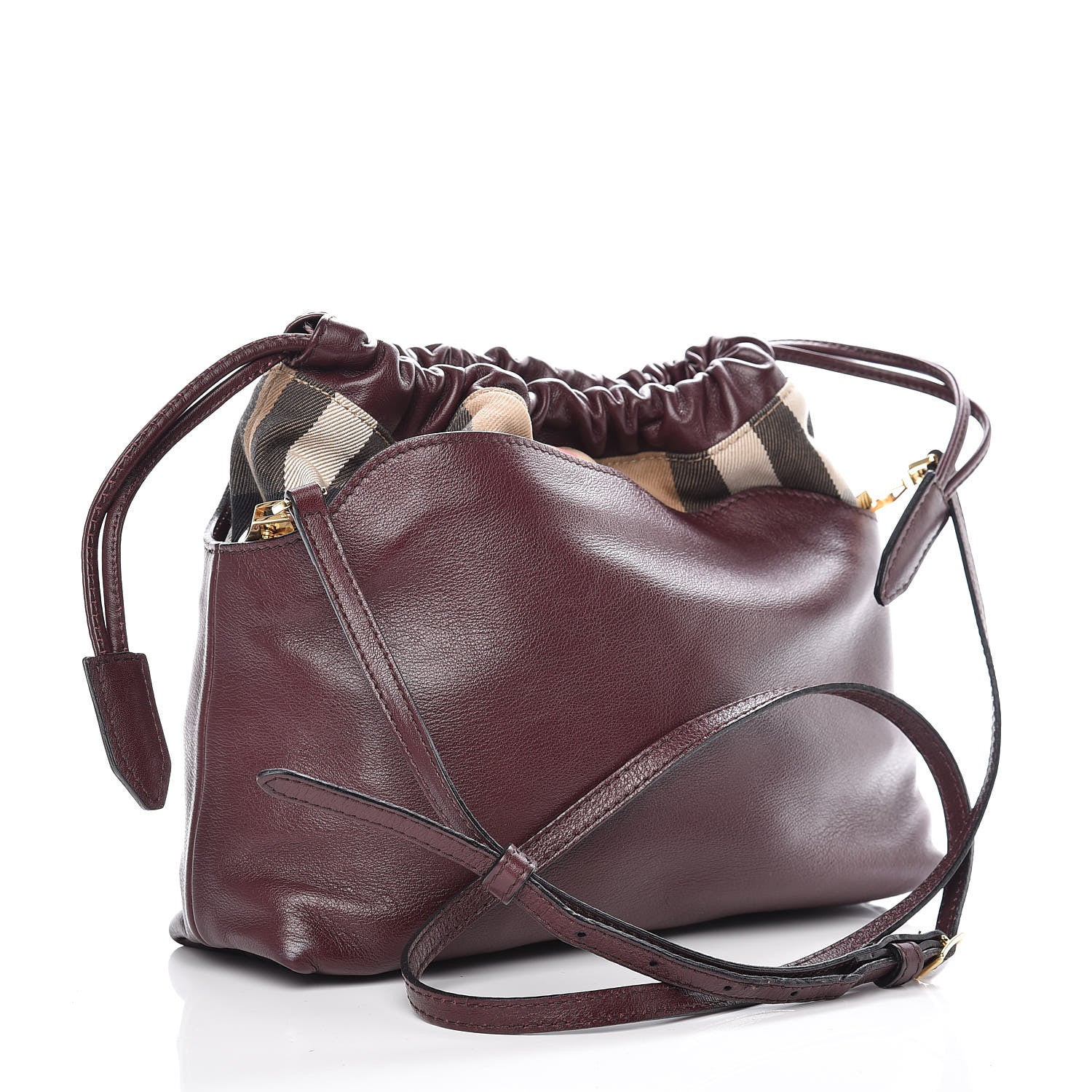 Burberry Calfskin House Check Little Crush Deep Claret 3 of 11