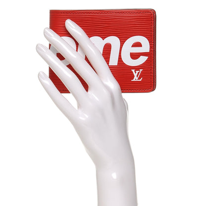 Louis Vuitton X SUPREME Epi Slender Wallet Red 2 of 8
