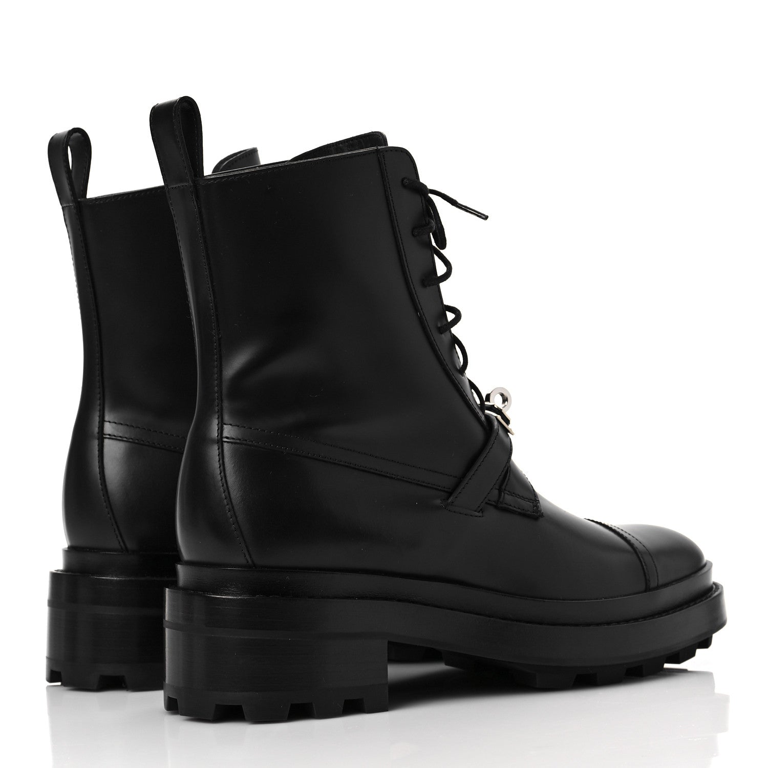 Hermes Glossed Calfskin Funk Ankle Boots 37.5 Black 4 of 7