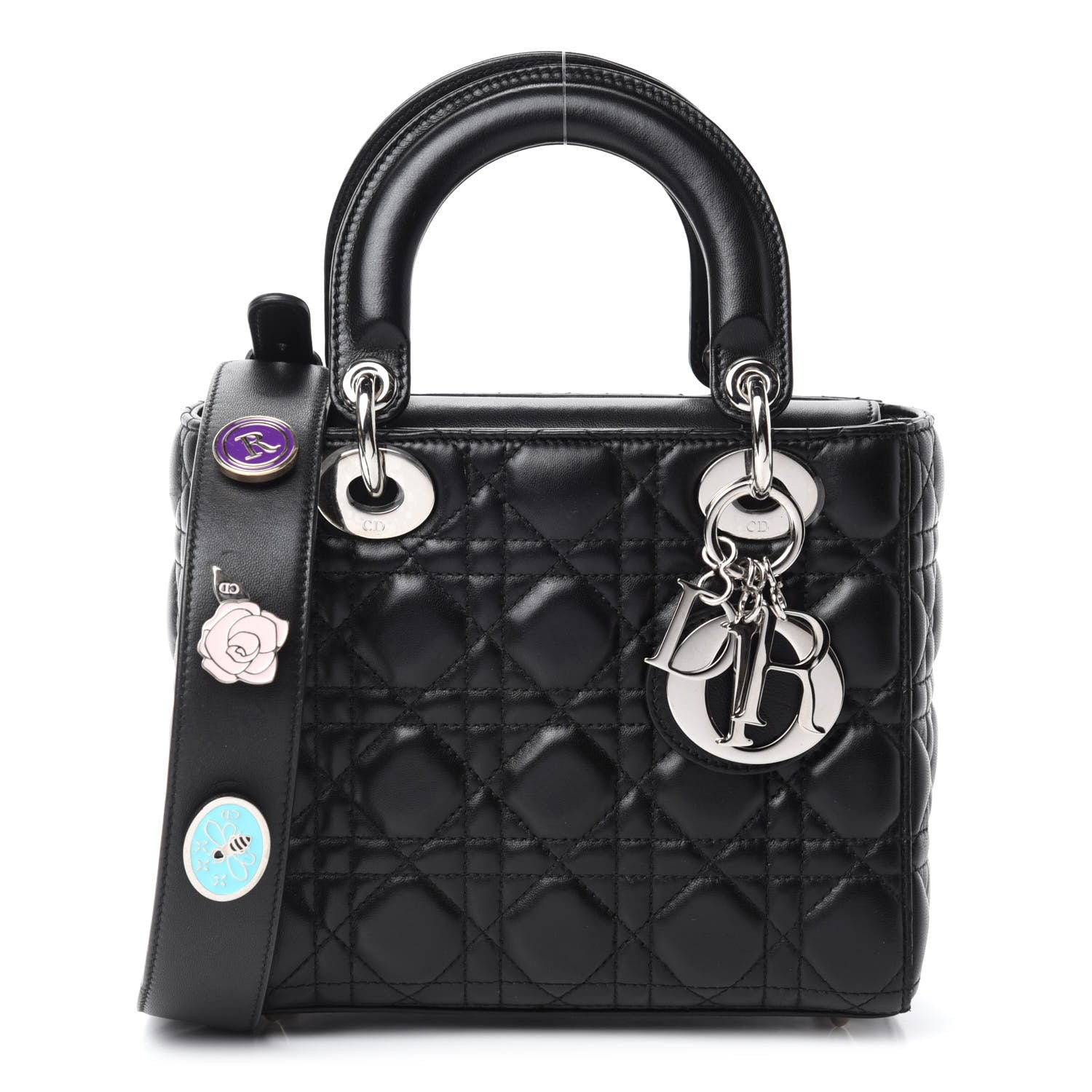 Christian Dior Lambskin Cannage Small Lucky Badges My Lady Dior Black 1 of 11