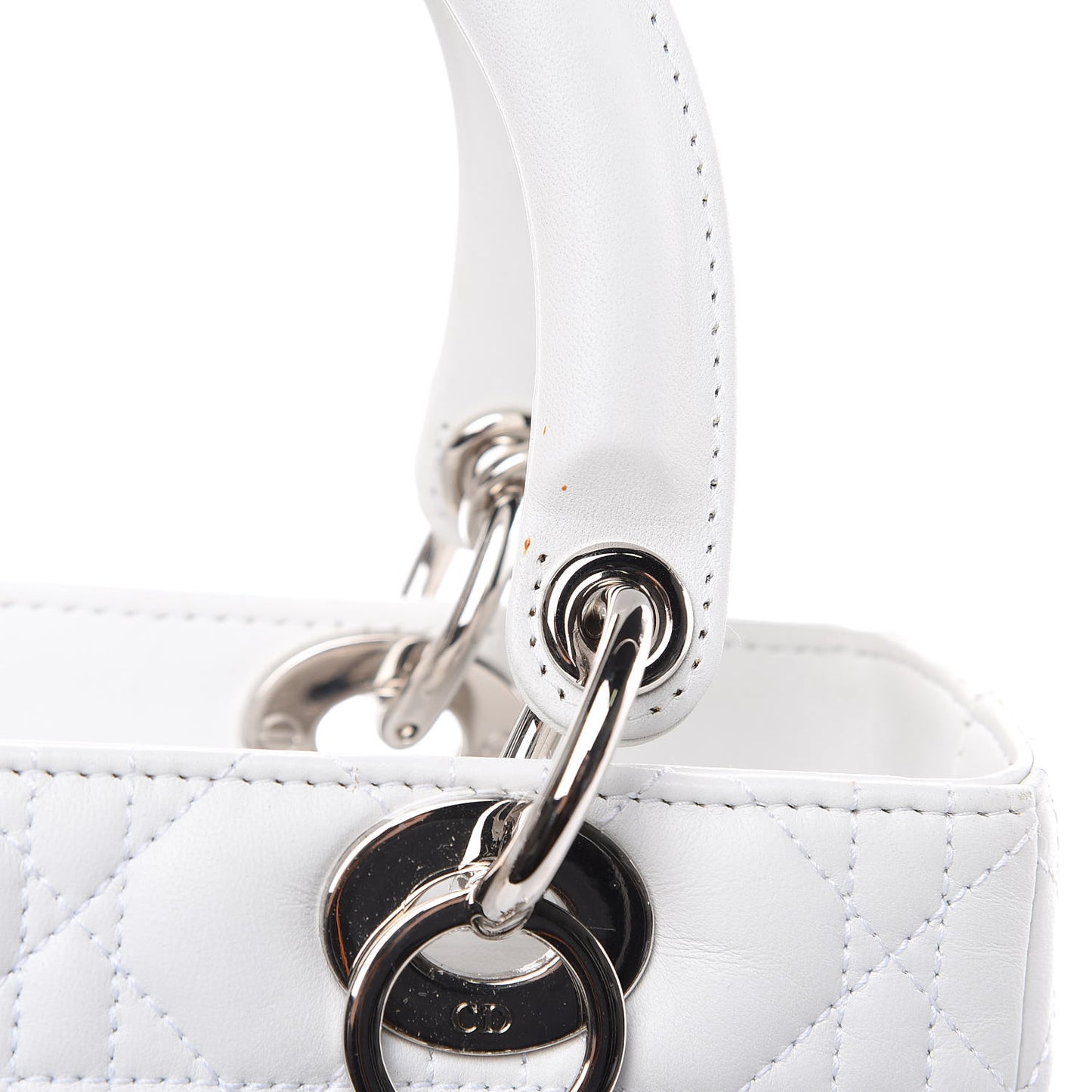 Lambskin Cannage Medium Lady Dior White