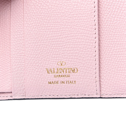 Valentino Garavani Grainy Calfskin VSling Compact Wallet Water Rose 6 of 8