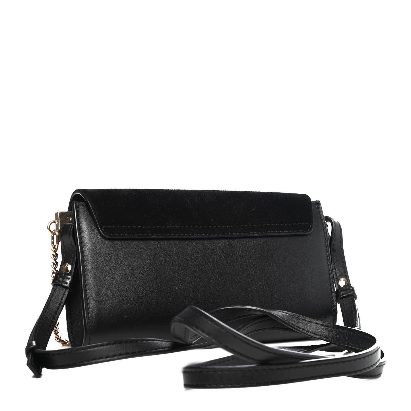 Suede Calfskin Mini Faye Shoulder Bag Black