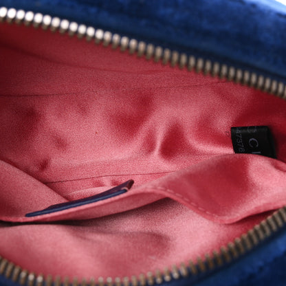 Gucci Velvet Matelasse GG Marmont Belt Bag 75 30 Cobalt Blue 4 of 9