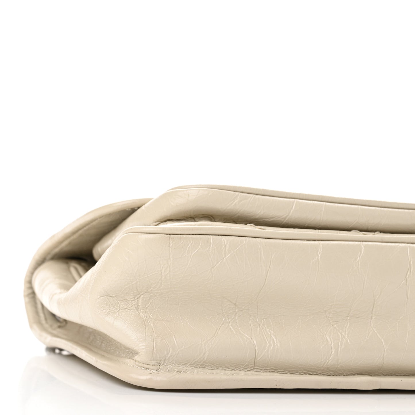 Crinkled Calfskin Matelasse Monogram Baby Niki Chain Satchel Ivory