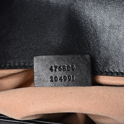 Gucci Calfskin Matelasse Pearly GG Marmont Chain Belt Bag Black 7 of 8