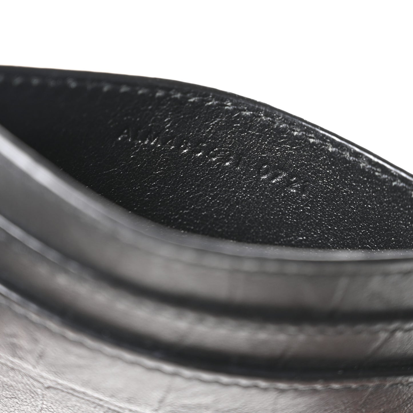 Calfskin Crocodile Embossed Monogram Credit Card Case Black