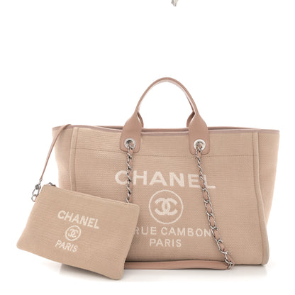 Chanel Mixed Fibers Medium Deauville Tote Beige 3 of 16