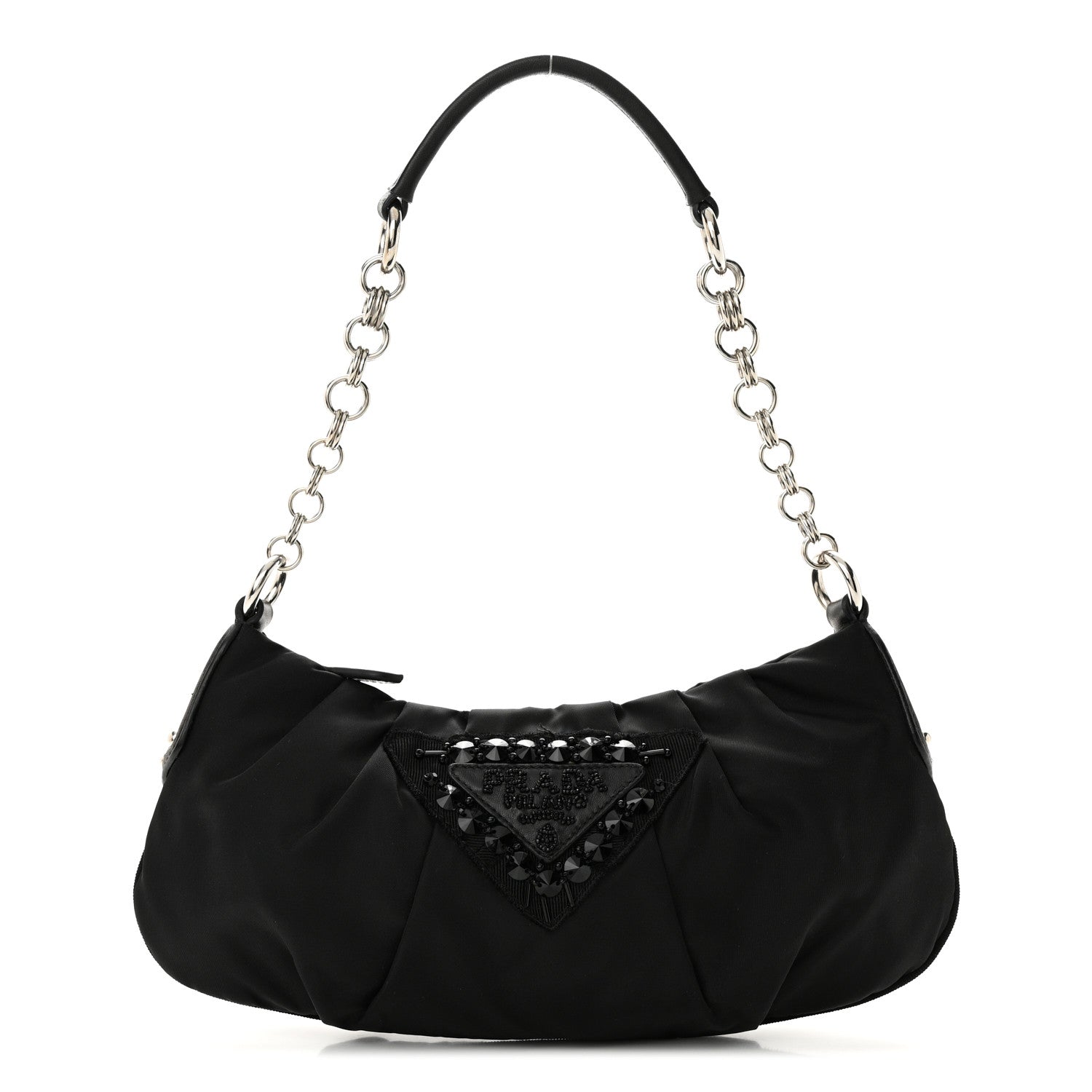 Prada Tessuto Nylon Beaded Bag Black 1 of 10