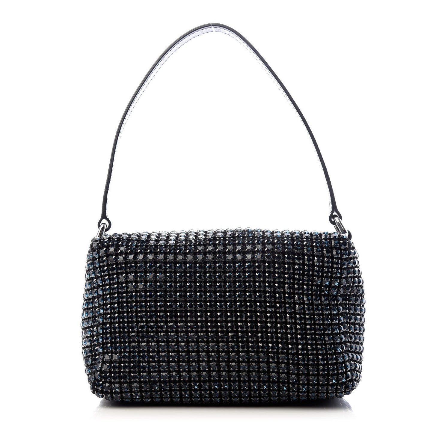 Mesh Crystal Rhinestone Mini Heiress Pouch Navy