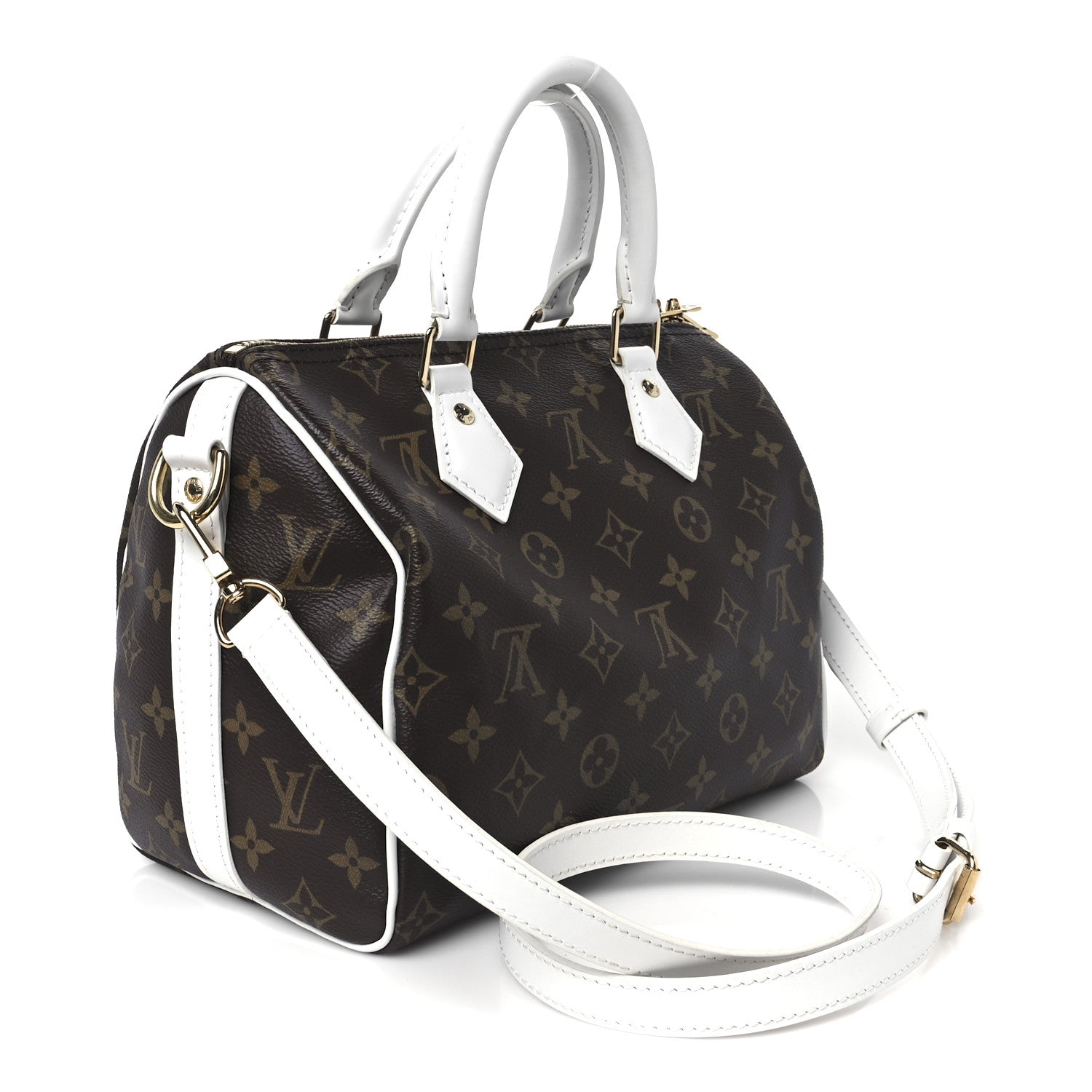 Louis Vuitton Monogram LV Match Speedy Bandouliere 25 White 3 of 9