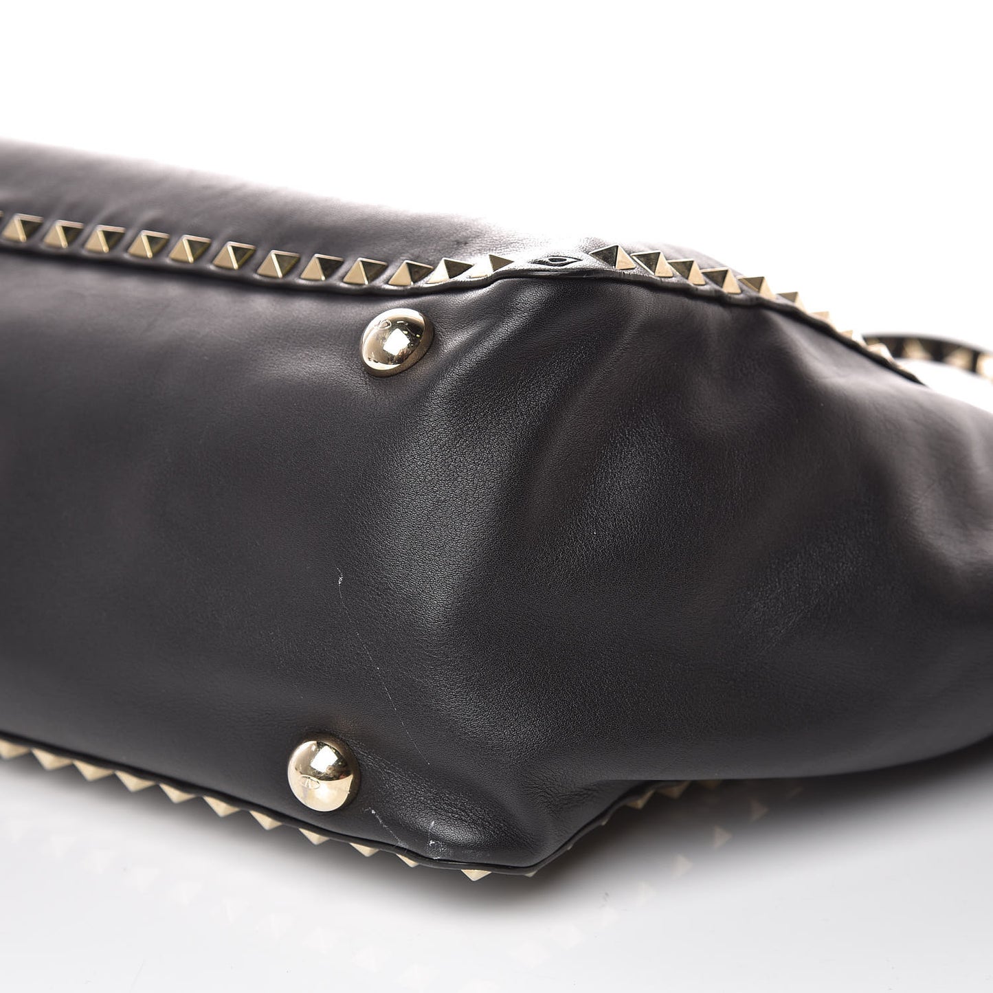 Vitello Medium Rockstud Tote Black