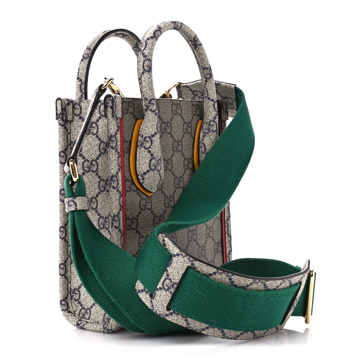 Gucci GG Supreme Monogram Exquisite Mini Vertical Tote Beige Ebony Blue Crop Live Red 3 of 10