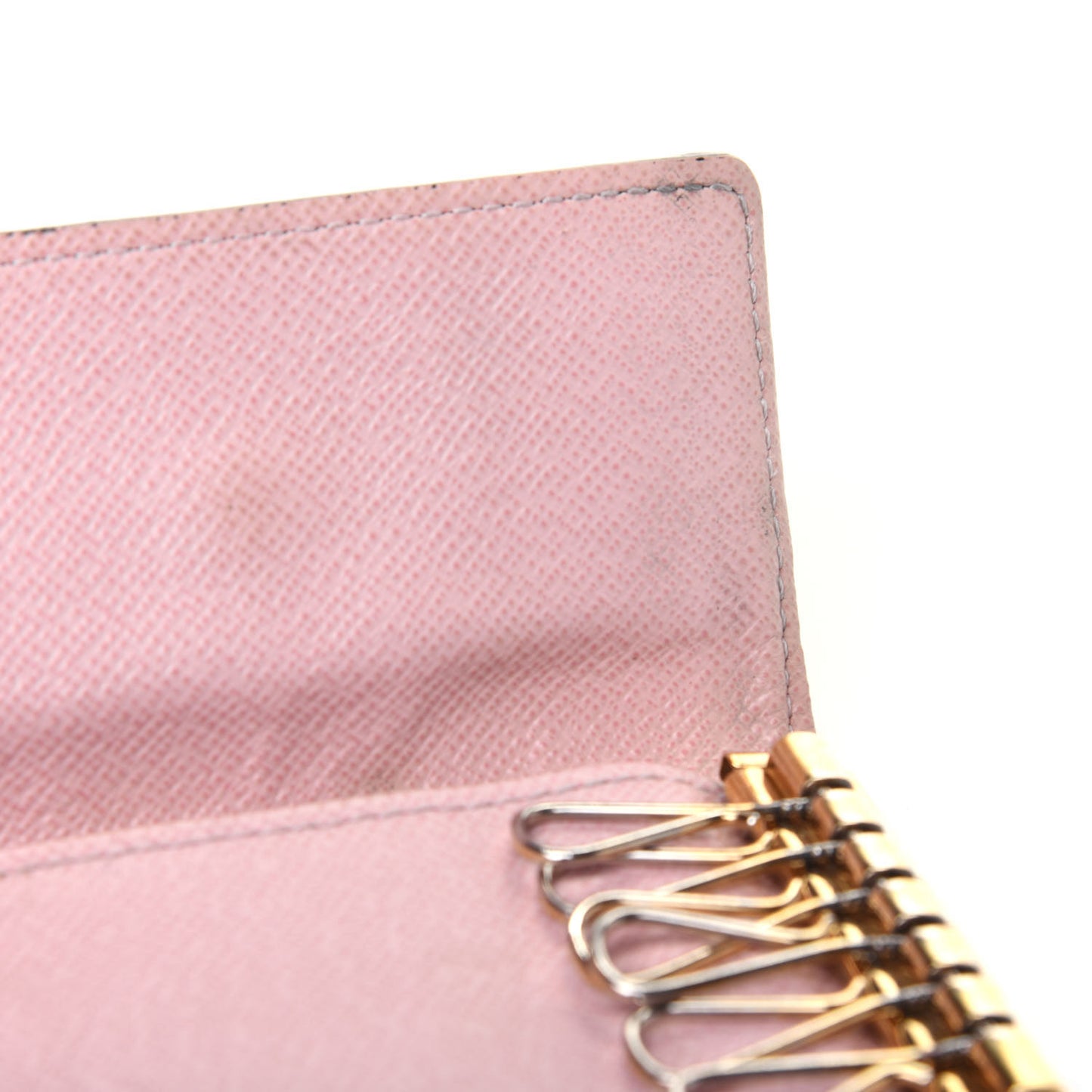 Damier Ebene Multicles 6 Key Holder Rose Ballerine