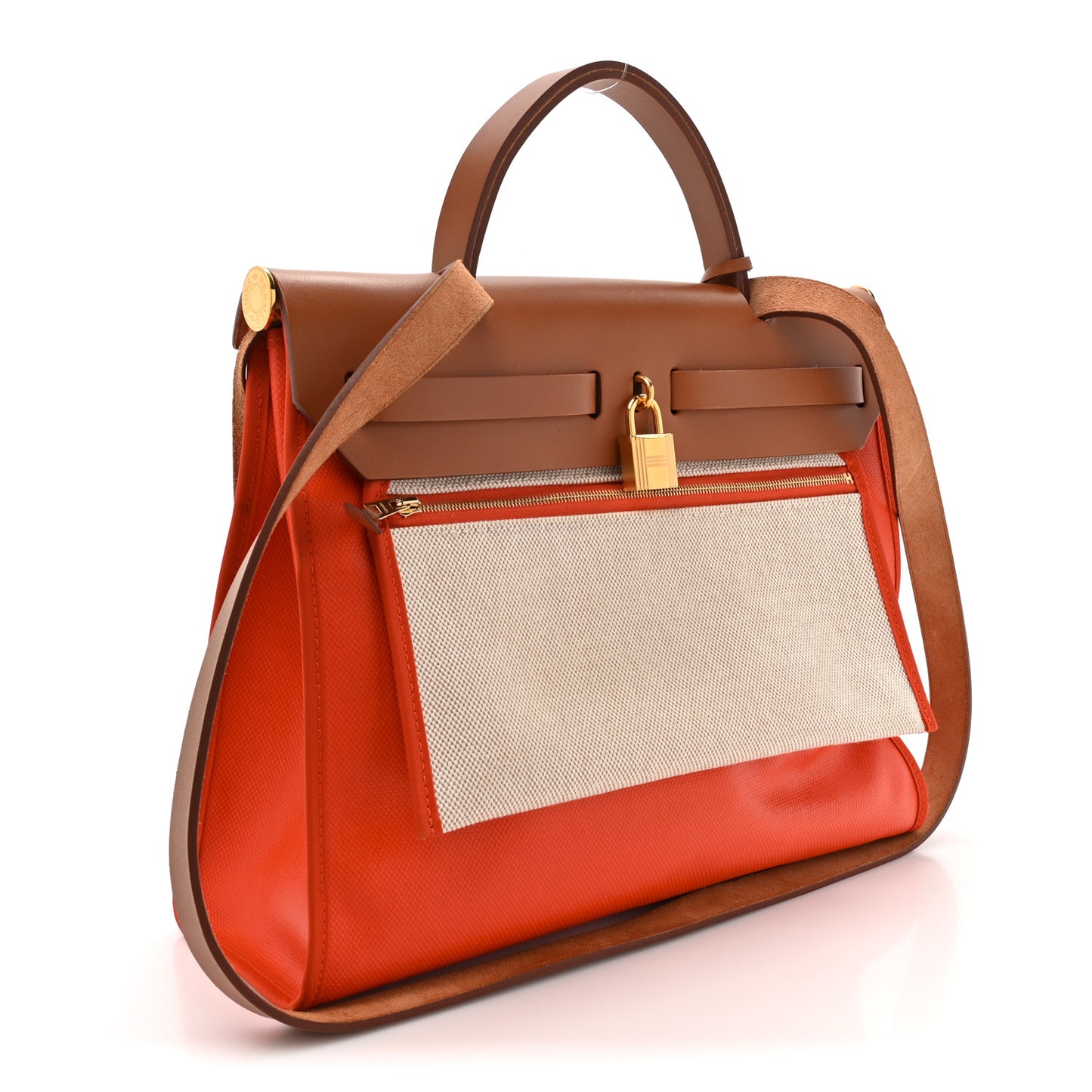 Toile H Berline Vache Hunter Herbag Zip 31 PM Capucine Fauve