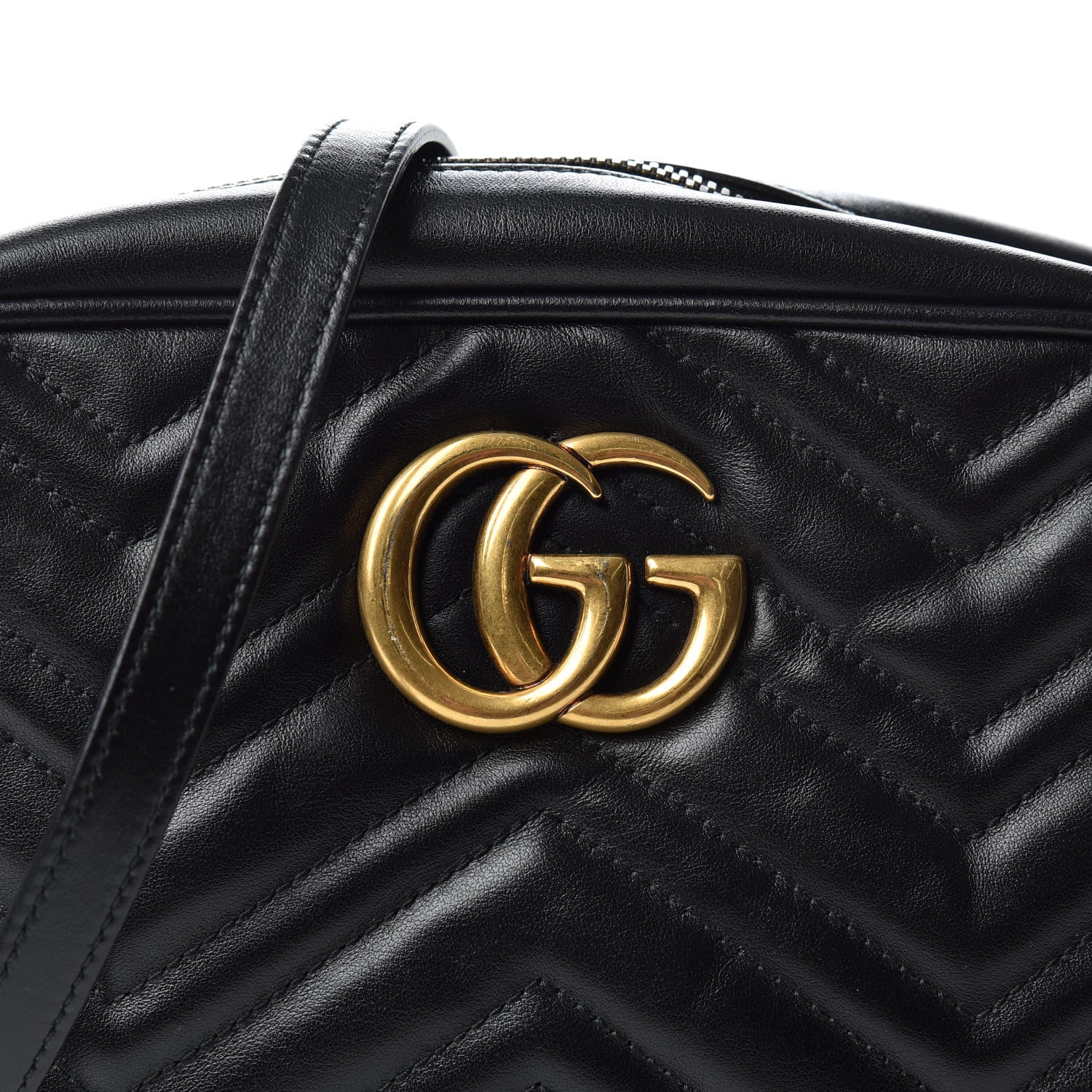 Gucci Calfskin Matelasse Small GG Marmont Chain Shoulder Bag Black 11 of 11