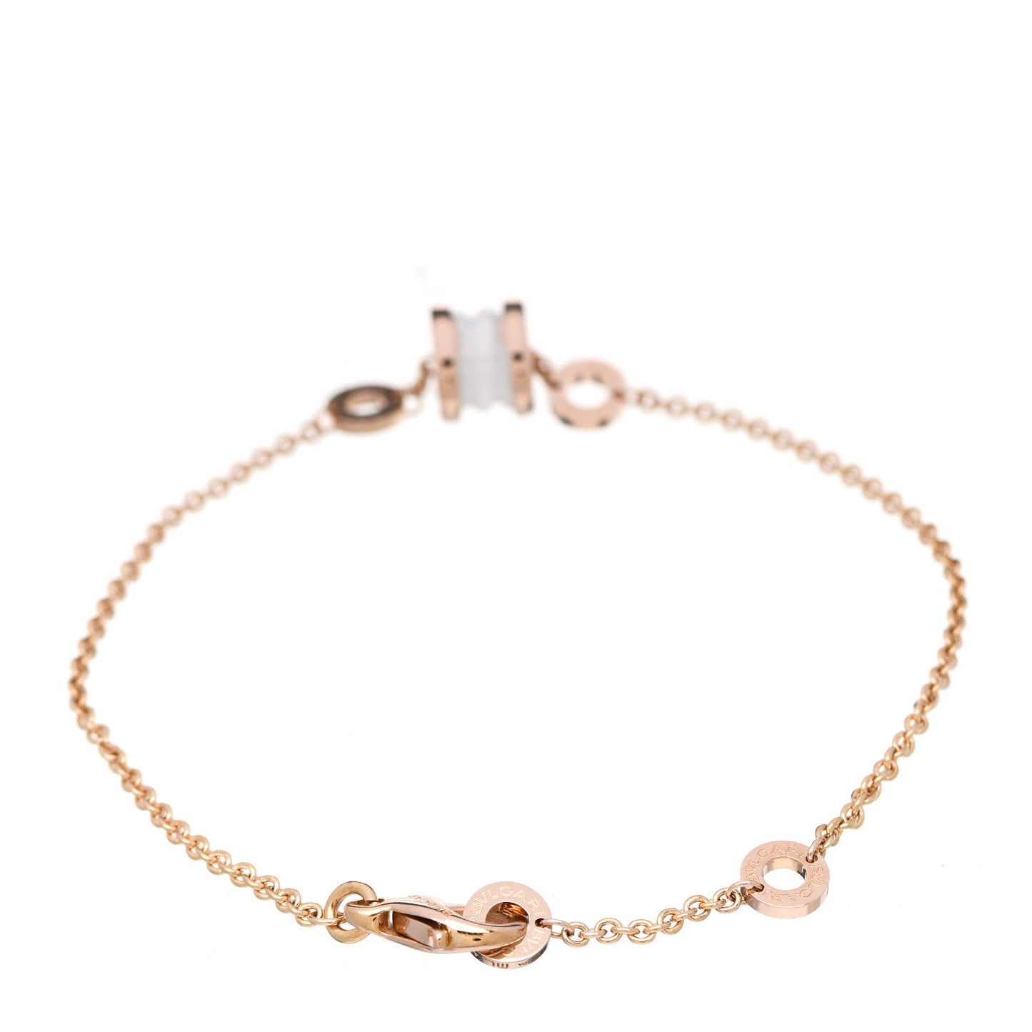18K Rose Gold White Ceramic B.Zero1 Bracelet ML