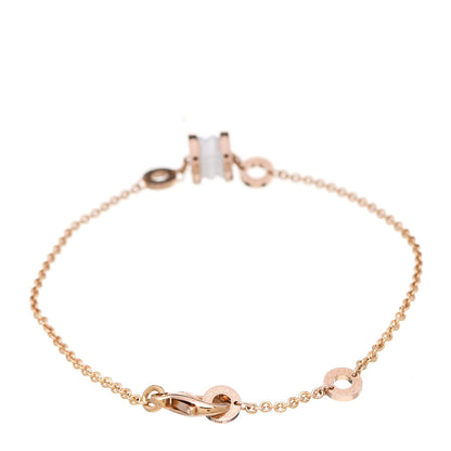 Bulgari 18K Rose Gold White Ceramic B.Zero1 Bracelet ML 2 of 5