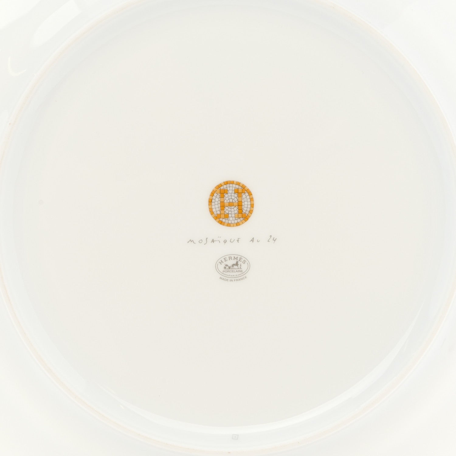 Hermes Porcelain Mosaique Au 24 Gold Dinner Plate Set of 2 5 of 8